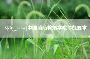 宣城中国消防救援学院体能要求