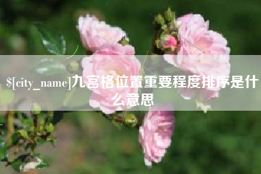 宣城九宫格位置重要程度排序是什么意思