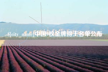 宣城中国9枚金牌得主名单公布