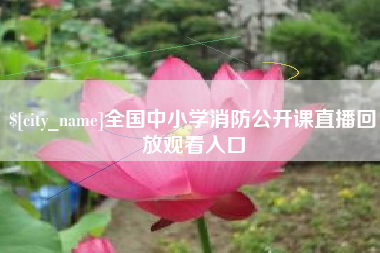 宣城全国中小学消防公开课直播回放观看入口
