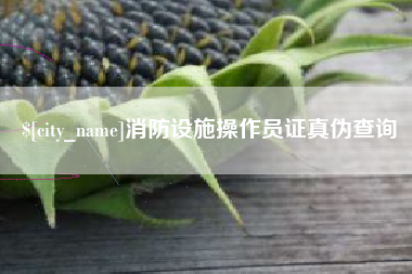 宣城消防设施操作员证真伪查询