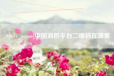 宣城中国消防平台二维码在哪里