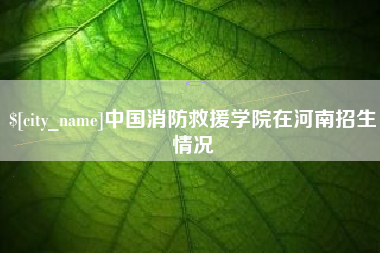 宣城中国消防救援学院在河南招生情况