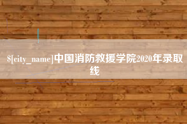 宣城中国消防救援学院2020年录取线
