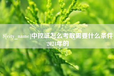 宣城中控证怎么考取需要什么条件2024年的