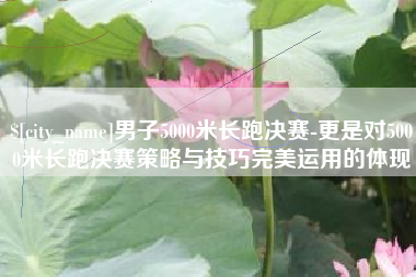 宣城男子5000米长跑决赛-更是对5000米长跑决赛策略与技巧完美运用的体现