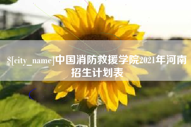 宣城中国消防救援学院2021年河南招生计划表