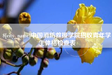 宣城中国消防救援学院招收青年学生体格检查表